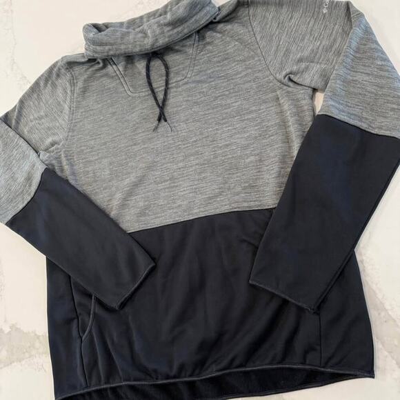 Columbia Adjustable Cowl Neck Pullover Sweatshirt Women's Size Medium Black/Gray - Picture 2 of 8